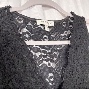 Monteau Sheath black lace dress large